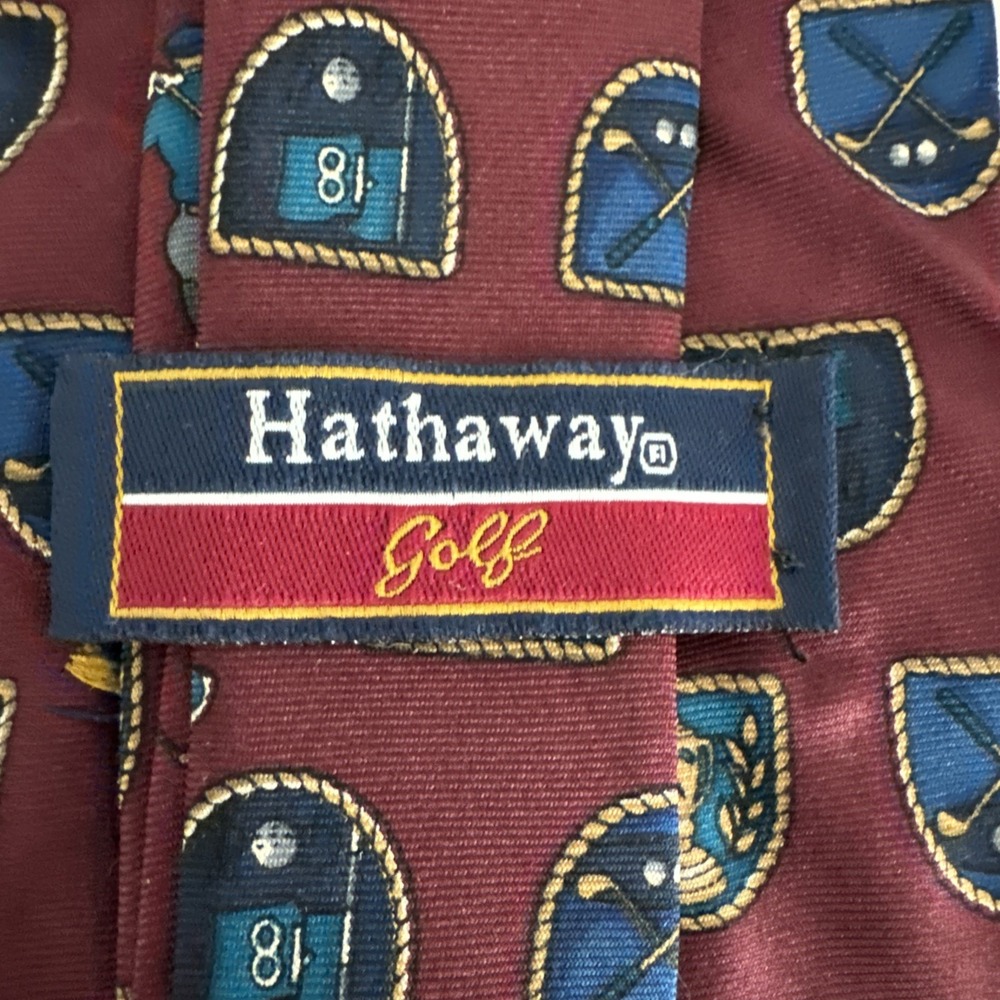 Hathaway Men's Silk Tie Novelty‎ Golfers - Picture 3 of 5